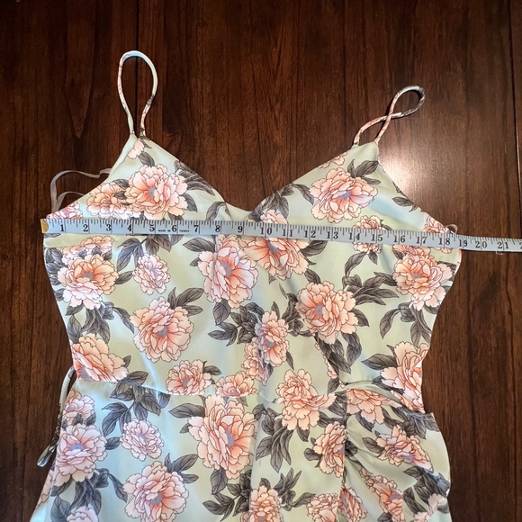 Altar'd State Women's Mint Floral Ruffle lined boho Dress, Size Medium - Picture 14 of 16